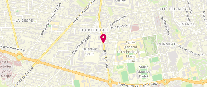 Plan de BRUELLE Sophie, 13 Rue Carnot, 65000 Tarbes