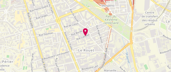 Plan de LUCIANI Anne, 58 Rue Liandier, 13008 Marseille