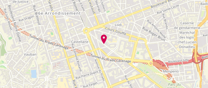 Plan de AFERIAT-DEROME Agnès, 45 Bis Avenue Jules Cantini, 13006 Marseille
