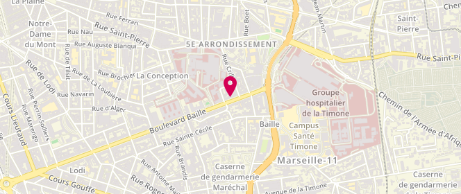 Plan de DESTIVELLE Claire, 157 Boulevard Baille, 13005 Marseille