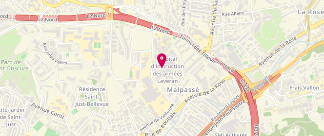 Plan de ORTLIEB Anne-Claire, 34 Boulevard Laveran, 13013 Marseille