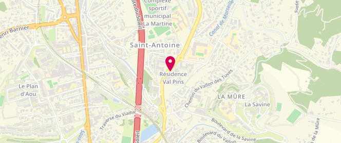 Plan de YAHOUI JEAN-MARIE Ould, 33 Boulevard du Bosphore, 13015 Marseille