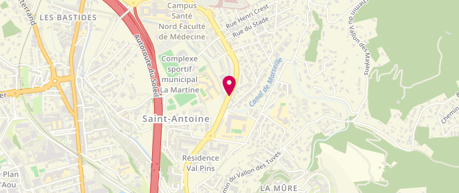 Plan de LAYNET Angélique, 44 Boulevard du Bosphore, 13015 Marseille