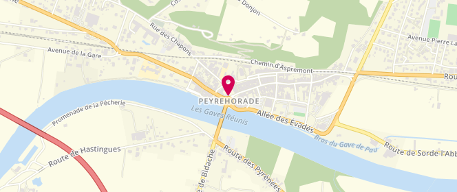 Plan de BAYLE Berthe, 4 Place du Pont, 40300 Peyrehorade
