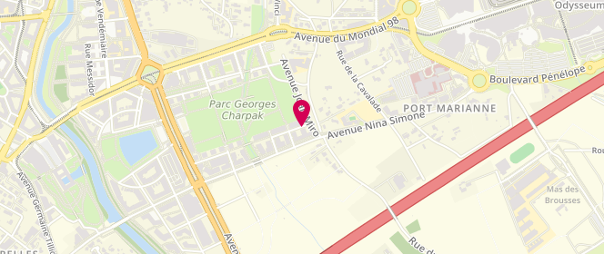 Plan de ALVES MACHADO Nadine, 155 Rue Jean Ferrat, 34000 Montpellier