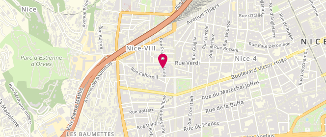 Plan de BEGUIN Mélissa, 5 Rue François Aune, 06000 Nice