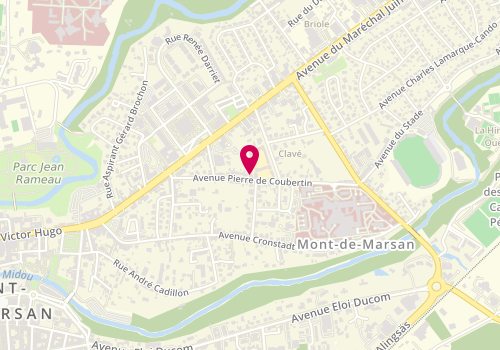 Plan de DIALLO Amadou Mariama, Avenue Pierre de Coubertin, 40024 Mont-de-Marsan