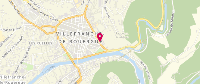Plan de BOISSIERE-VEVERKA Géraldine, 2 Allée Aristide Briand, 12200 Villefranche-de-Rouergue