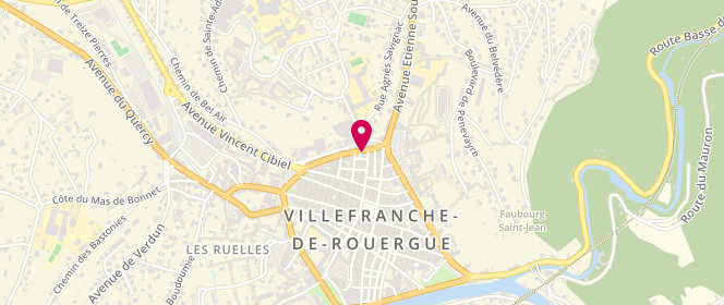 Plan de RUDELLE Marie Hélène, 19 Boulevard Haute Guyenne, 12200 Villefranche-de-Rouergue