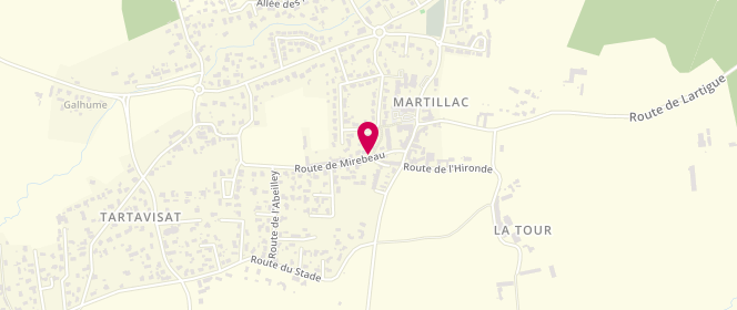 Plan de AUNEY Sylvie, 9 Route de Mirabeau, 33650 Martillac