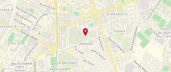 Plan de SANZ Nathalie, 22 Place Louis Jouvet, 38100 Grenoble