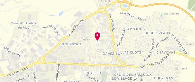 Plan de GUILLOT-JACQUEMIN Marie, 235 Bis Rue des Jardins de Tartavel, 07430 Davézieux