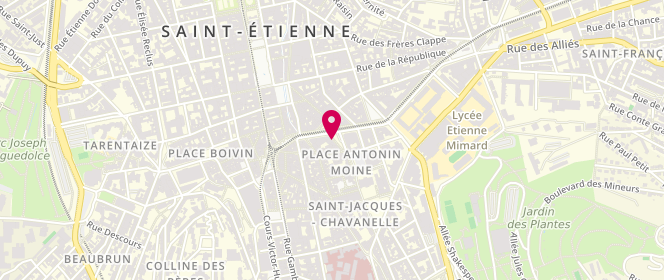 Plan de THUEL Pierre, 2 Rue Violette, 42000 Saint-Étienne