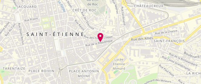 Plan de AHRES Louisa, 47 Rue de la Republique, 42000 Saint-Étienne