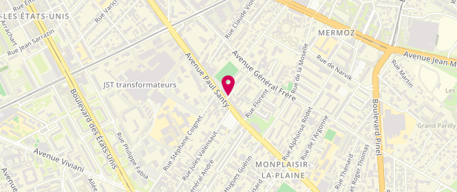 Plan de JANIN BERIEL Françoise, 16 Rue des Roses, 69008 Lyon