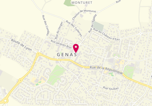 Plan de GAIN GUEUGNON Mireille, 2 Rue de l'Egalite, 69740 Genas