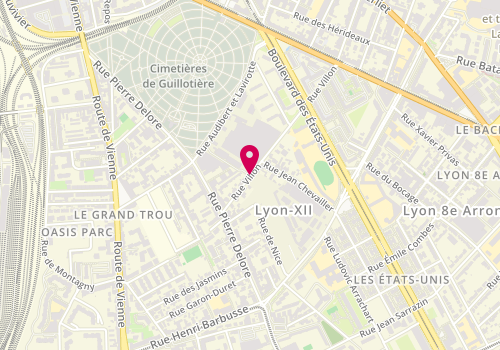 Plan de SACQUÉPÉE Mathieu, 124 Rue Villon, 69008 Lyon
