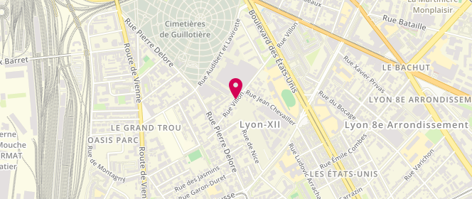 Plan de FOURNIE Coralie, 124 Rue Villon, 69008 Lyon