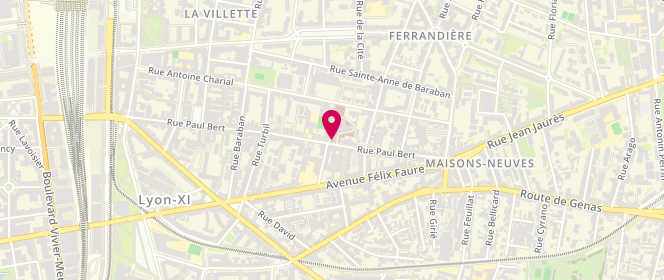 Plan de PARET Micheline, 305 Rue Paul Bert, 69003 Lyon