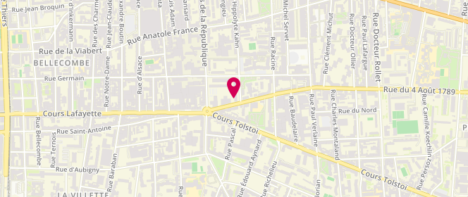 Plan de FASSI Sabine, 122 Rue Hippolyte Kahn, 69100 Villeurbanne