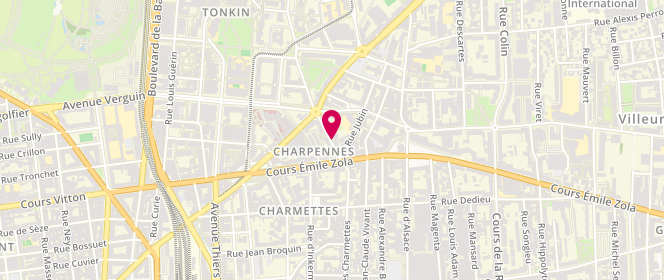 Plan de PARTOUCHE Joëlle, 15 Rue des Charmettes, 69100 Villeurbanne