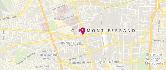 Plan de MARTY-BERNARD Morgane, 28 Rue Blatin, 63000 Clermont-Ferrand