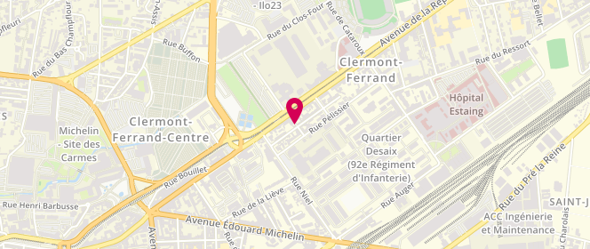 Plan de LONGEAC Marielle, 1 Rue Simmer, 63100 Clermont-Ferrand