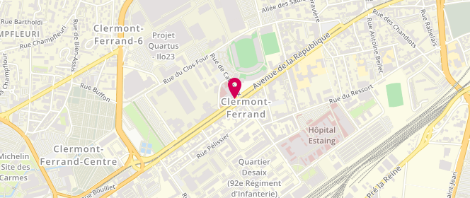 Plan de YAHIA Mohamed-chouaïb, 105 Avenue de la Republique, 63050 Clermont-Ferrand