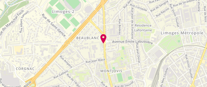 Plan de BOUYOUX Gaëlle, 101 Bis Avenue Montjovis, 87100 Limoges