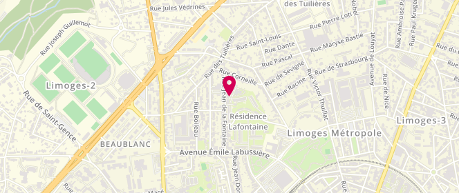 Plan de YE Dominique, 48 Bis Rue la Fontaine, 87100 Limoges
