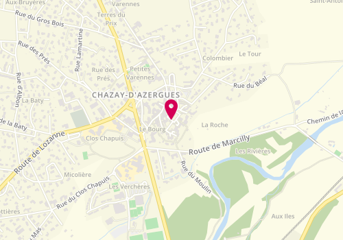 Plan de DEBEIR Caroline, 12 Place de la Platiere, 69380 Chazay-d'Azergues
