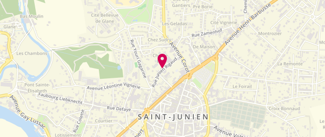Plan de RESTOUEIX Claire, 34 Rue Junien Rigaud, 87200 Saint-Junien