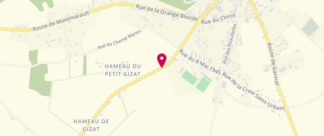Plan de COURRIER Aurélie, 11 Route de Bellenaves, 03140 Chantelle