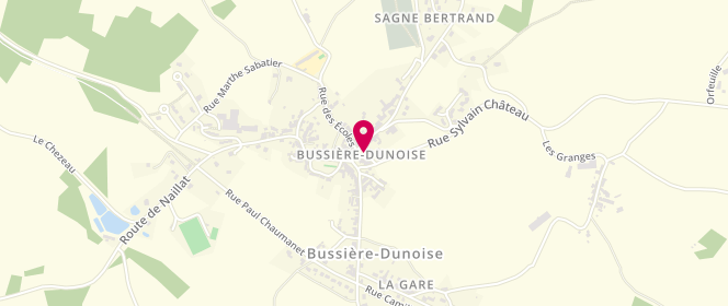Plan de ROUSSANGE Marie Pierre, 1 Place de l'Eglise, 23320 Bussière-Dunoise