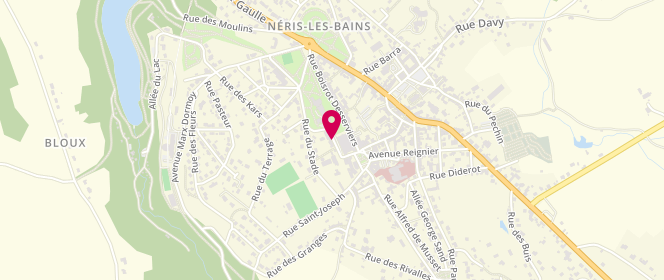 Plan de OLLIER Jeannine, 3 Rue du Docteur Aubel, 03310 Néris-les-Bains