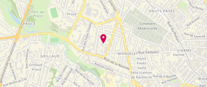 Plan de TOULOUSE-TIENGOU Marie, 27 Rue Octave Feuillet, 44000 Nantes