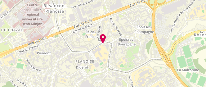 Plan de DOUCHE Mostafa, 1 Avenue de l'Île de France, 25000 Besançon