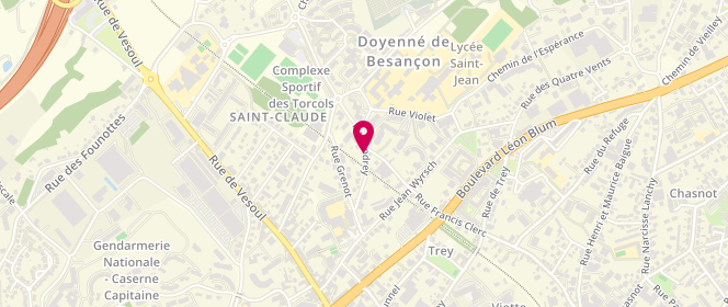 Plan de DUPOY-LOMONT Ludivine, 9 A Rue Andrey, 25000 Besançon