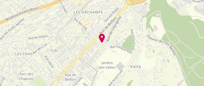 Plan de LETHO-GYSELINCK Hélène, 3 Rue Auguste Lebeuf, 25000 Besançon