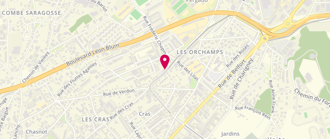 Plan de FEKNOUS Cyril, 91 Rue des Cras, 25000 Besançon
