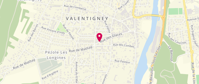 Plan de BOITEUX Yves, 36 Rue des Glaces, 25700 Valentigney