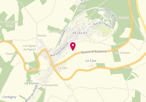 Plan de SETRE Sylvie, Parking du Clos, 89450 Vézelay