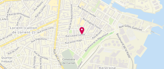 Plan de LE BRUN Patricia, 73 Rue Lazare Carnot, 56100 Lorient