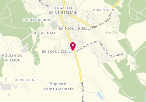 Plan de SOULIER-SURZUR Françoise, Briscoul Huella, 29710 Plogastel-Saint-Germain
