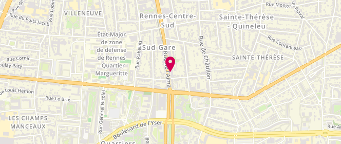 Plan de DE FONCLARE Anne-Laure, 111 Rue de l'Alma, 35000 Rennes