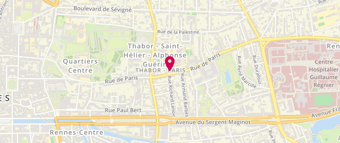 Plan de THOMAZON Martine, 61 Rue de Paris, 35000 Rennes