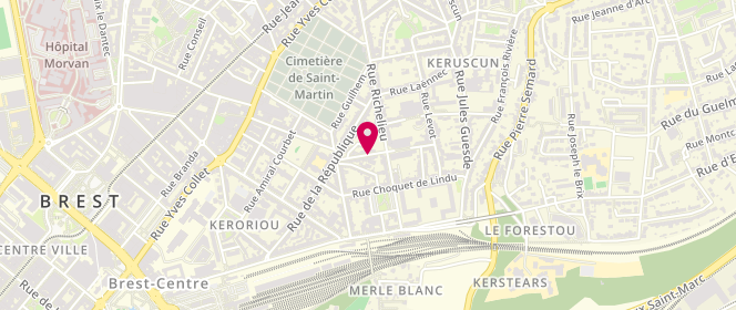 Plan de LIEBER Guillaume, 13 Rue Edouard Corbiere, 29200 Brest