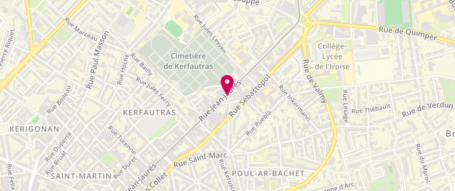 Plan de LAGUIN-VERBERCKT Jacqueline, 219 Rue Jean Jaurès, 29200 Brest