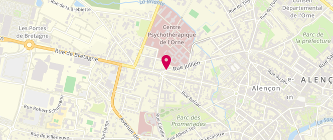 Plan de HERVOUET DES FORGES Yves, 88 Rue Antoine Jullien, 61000 Alençon