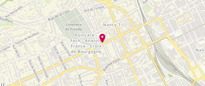 Plan de HELLUY-HERTZ Isabelle, 80 Rue Raymond Poincaré, 54000 Nancy